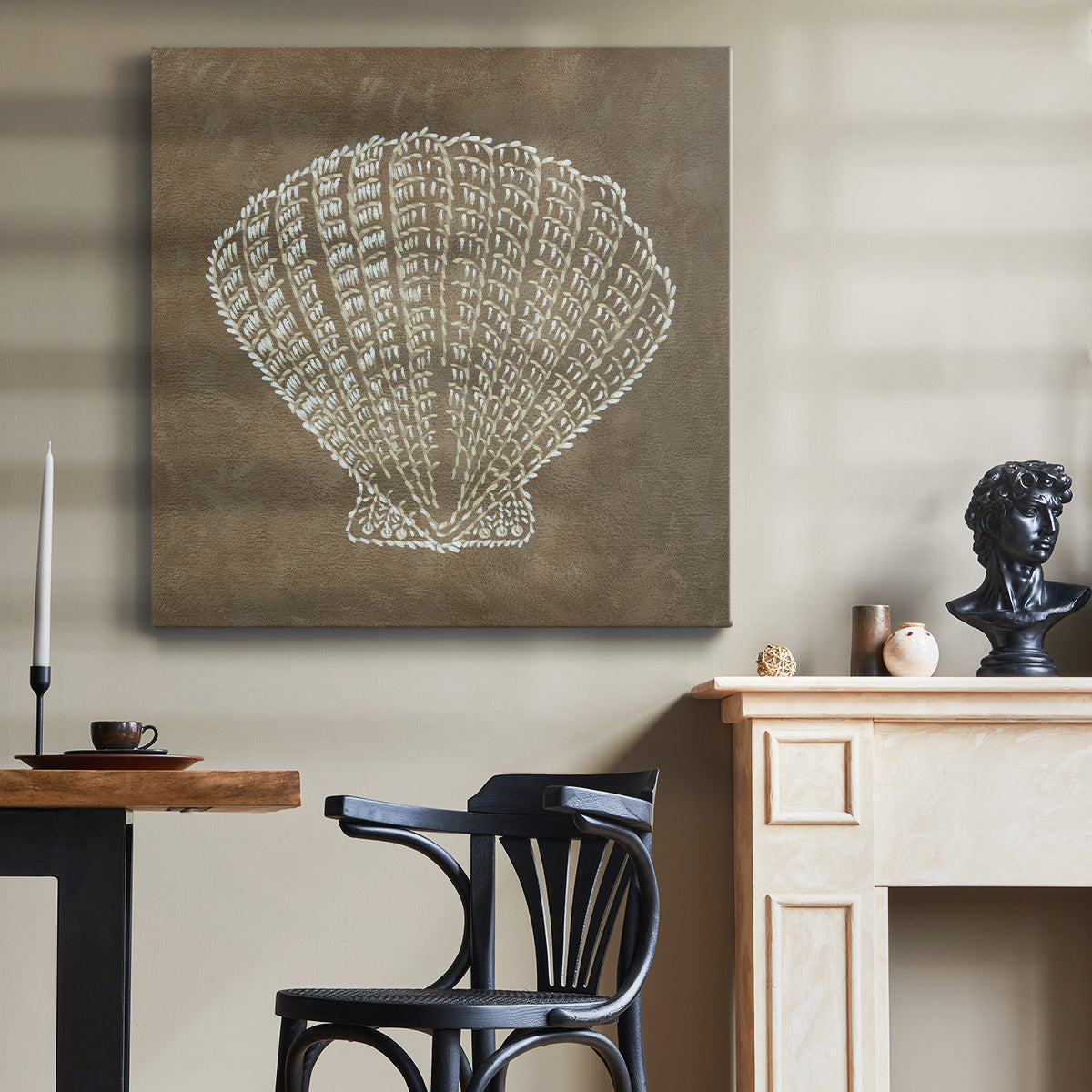Embroidered Shells III - Canvas Art Print