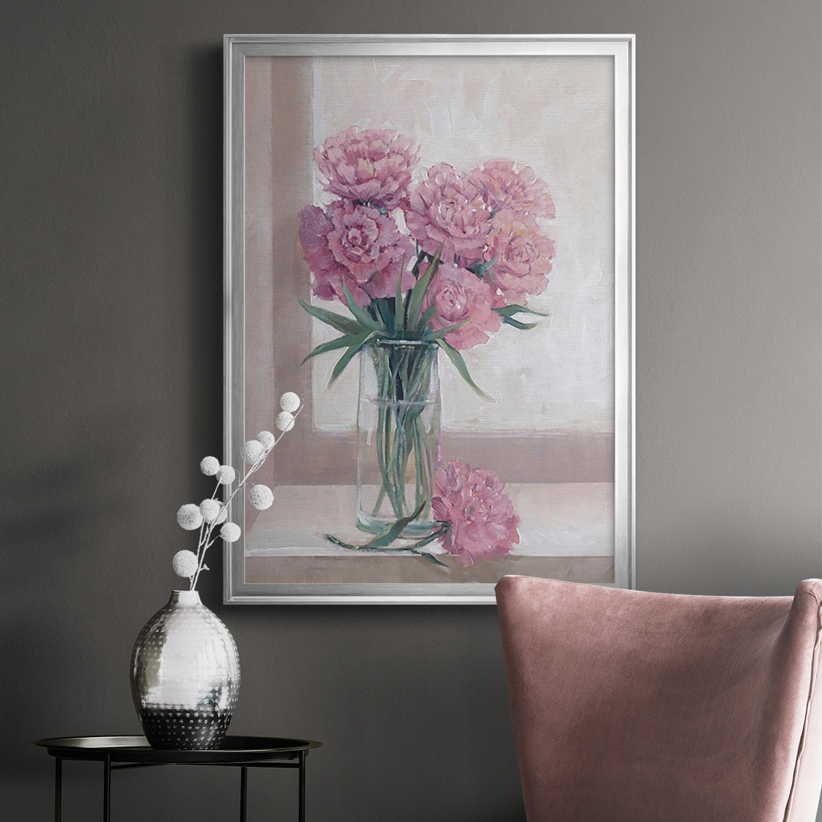 Windowsill Floral II - Modern Framed Canvas Print