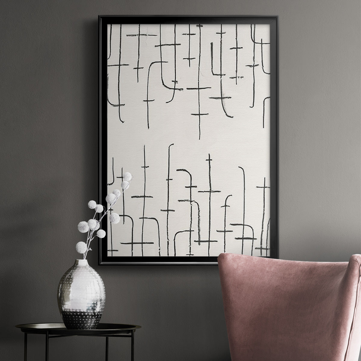 Vertical Arrangement I - Modern Framed Canvas Print