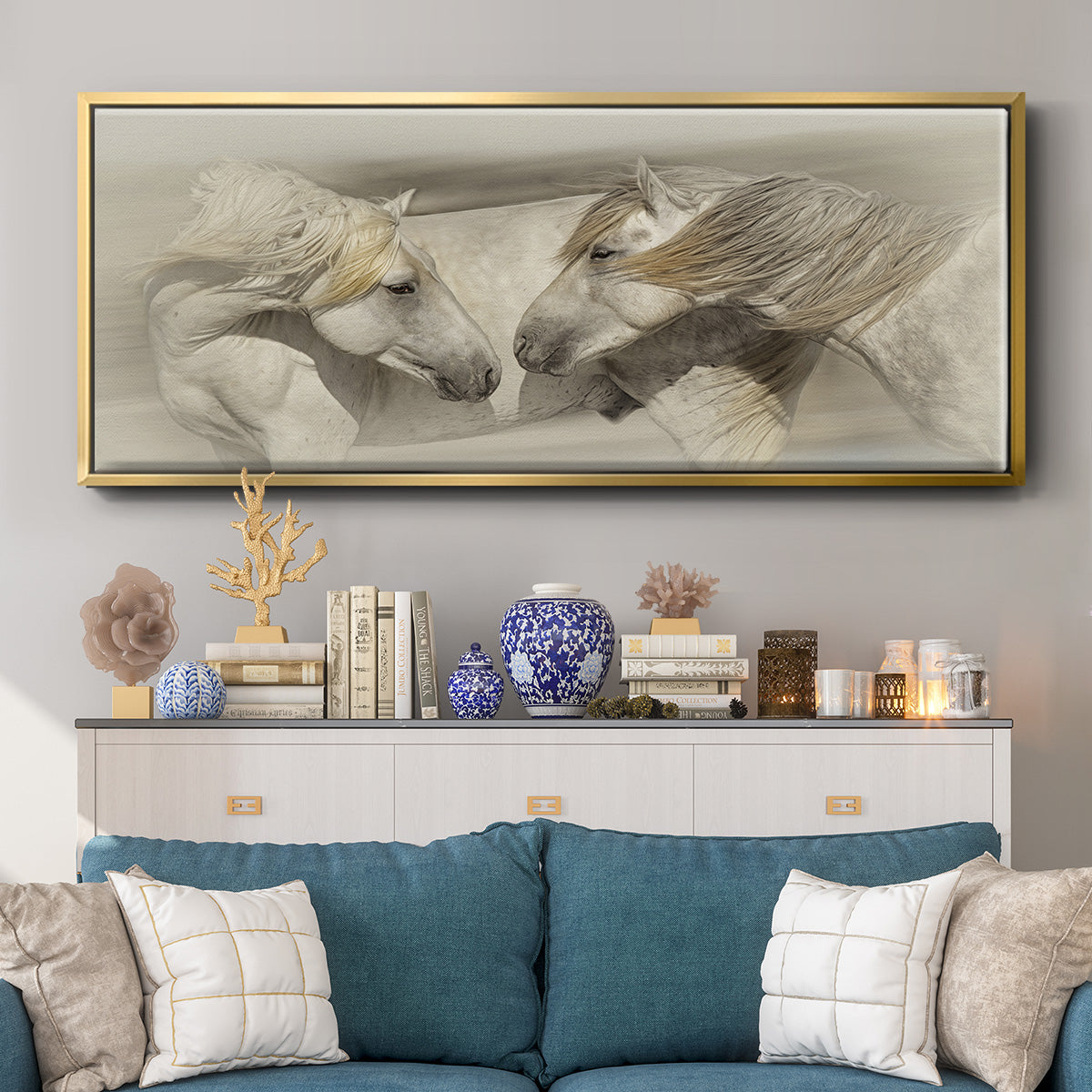 Old Acquaintances - Floater Framed Canvas Print