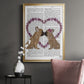 French Kiss and Flower Heart - Modern Framed Canvas Print