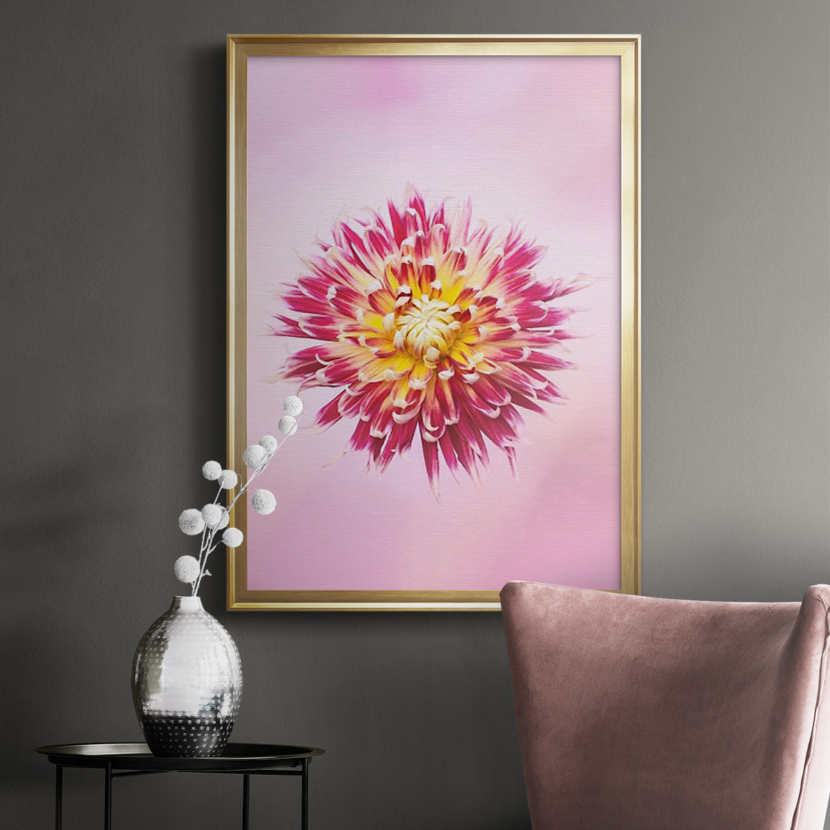 Exotic Flower Burst I - Modern Framed Canvas Print