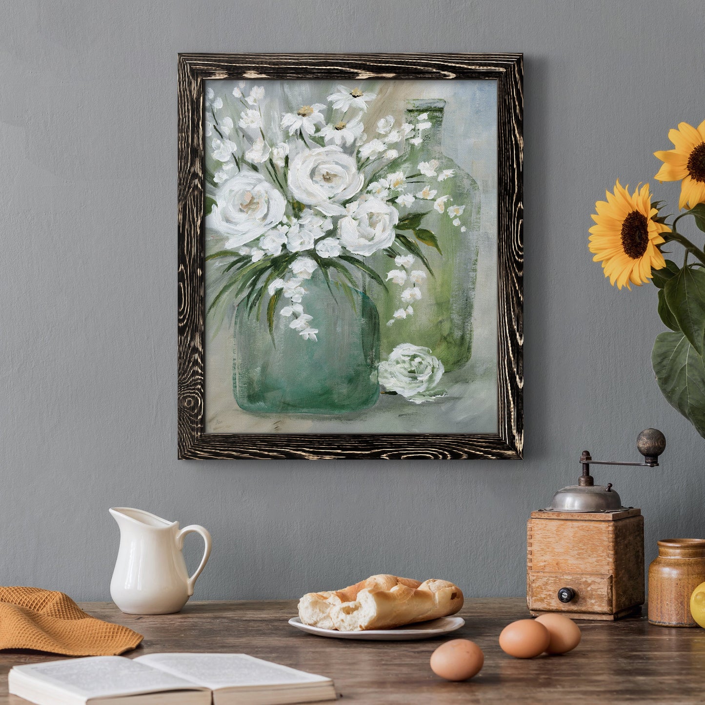 Rosey Afternoon - Premium Canvas Framed in Barnwood - Ready to Hang