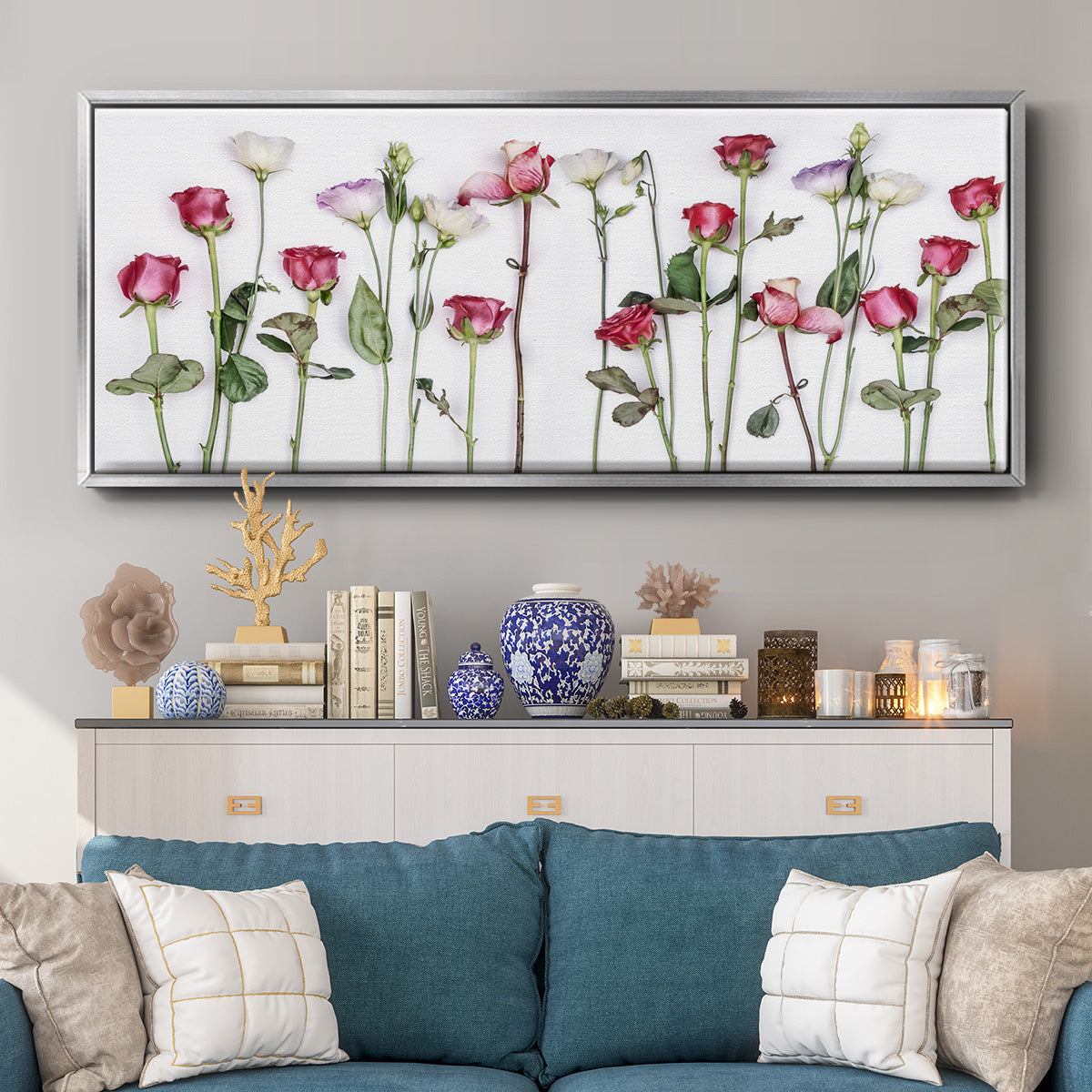 Rouge Moderne Panel - Floater Framed Canvas Print