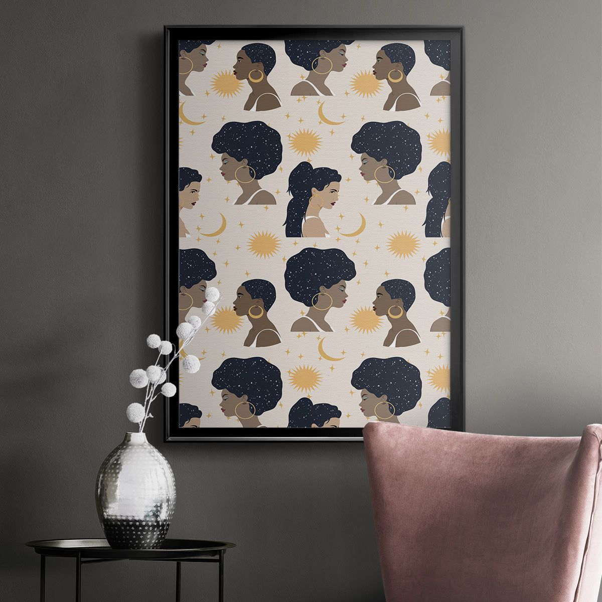 Heavenly Hair Collection E - Modern Framed Canvas Print