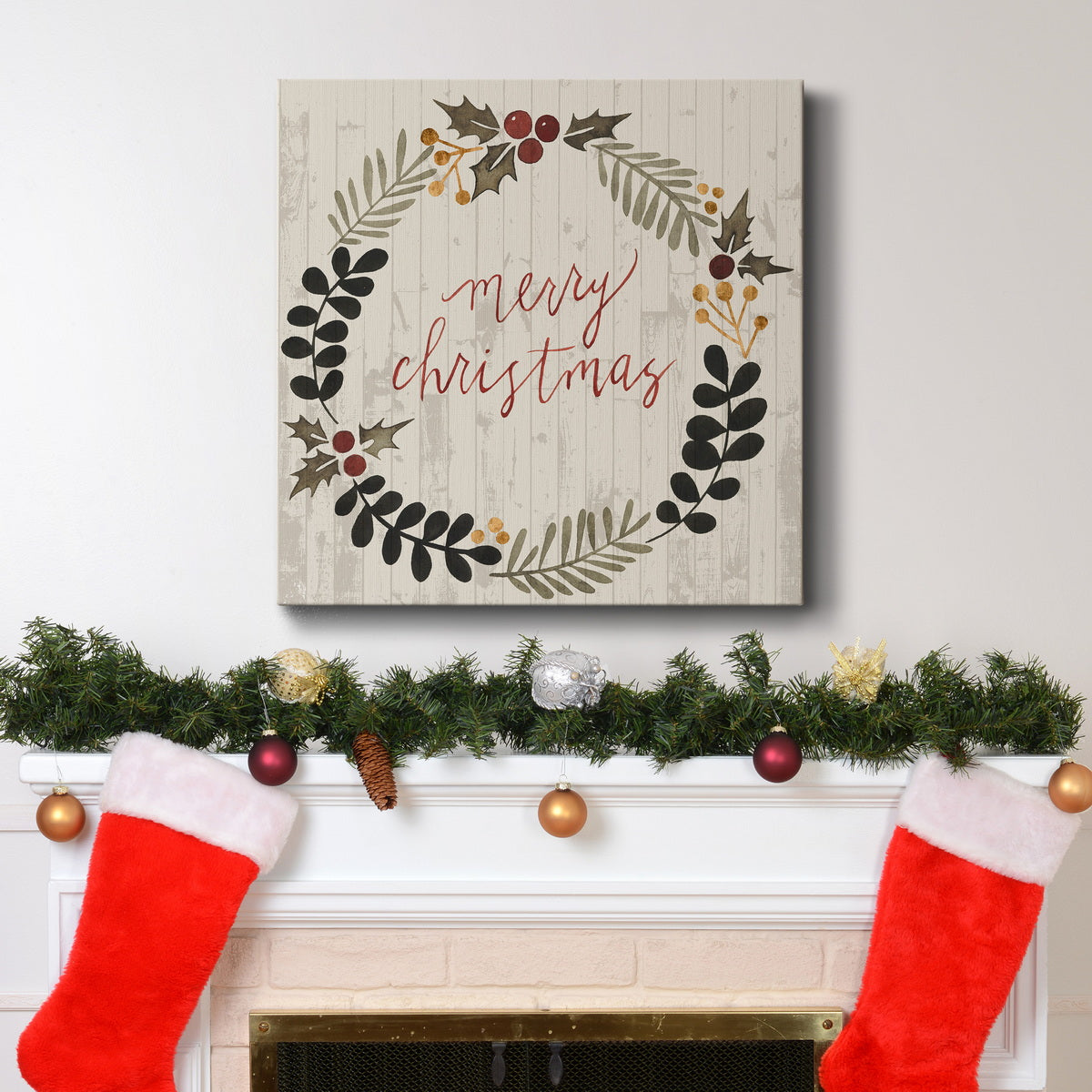 Rustic Christmas III-Premium Gallery Wrapped Canvas - Ready to Hang