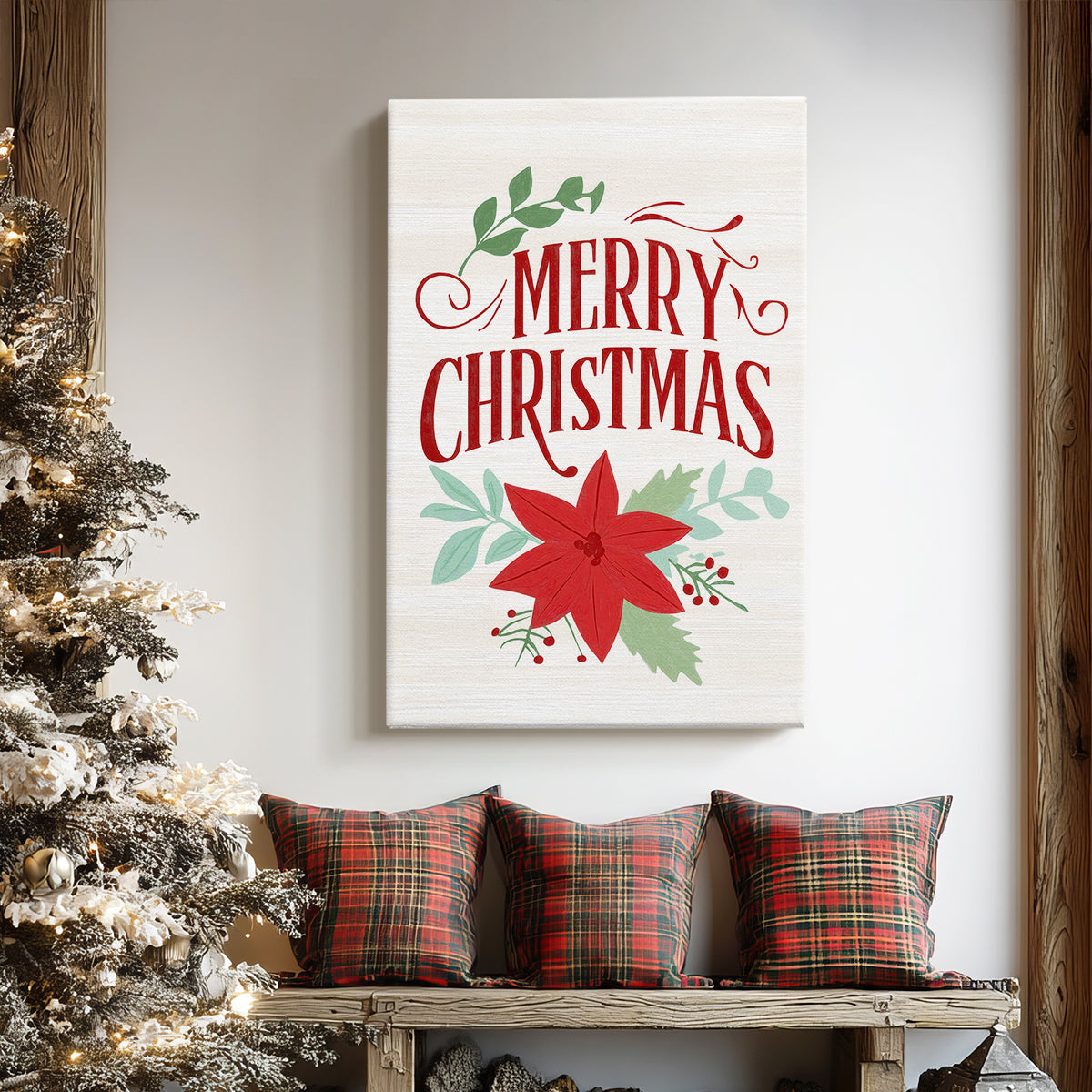 Holly-Red Cottage Green - Canvas Art Print