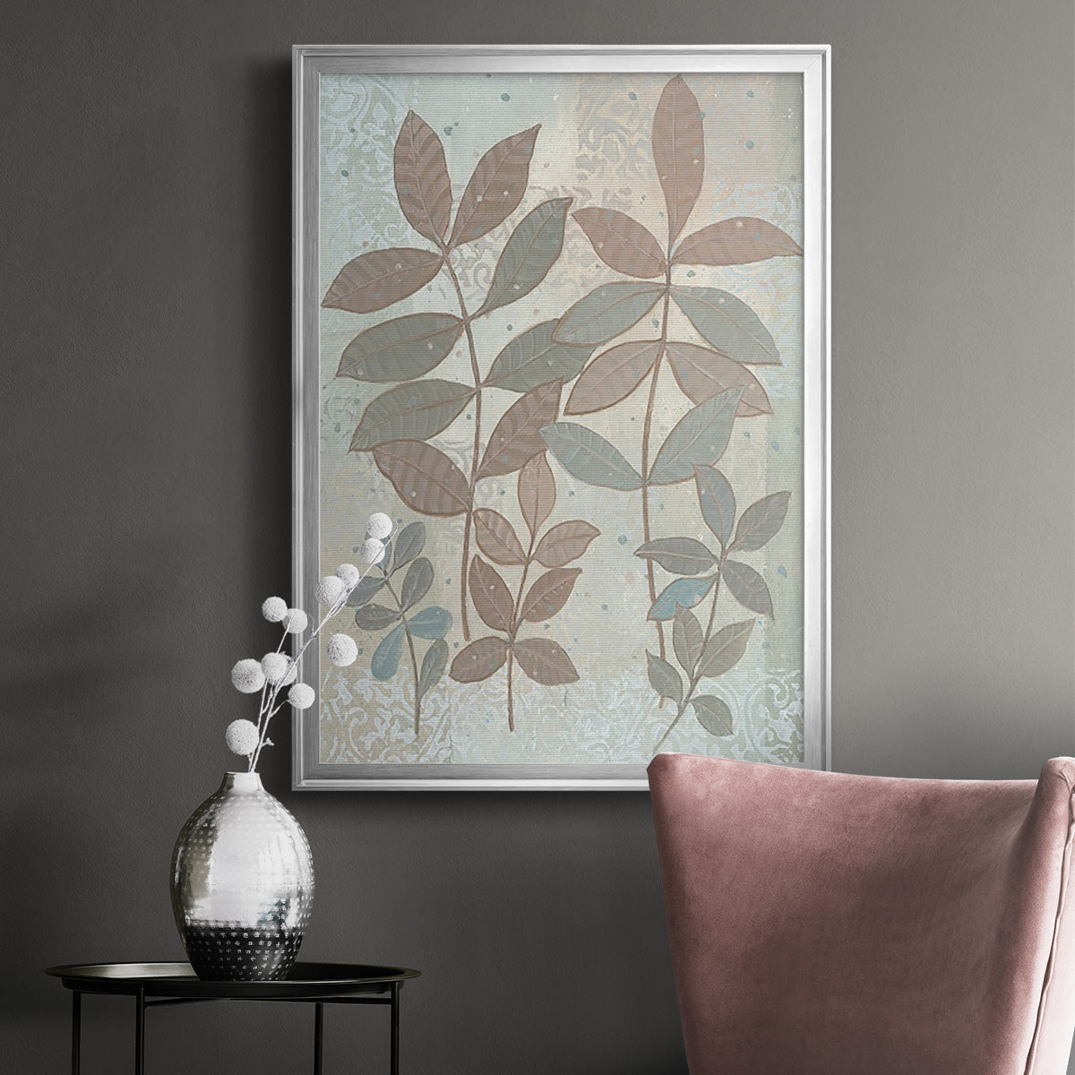 Leaf Cluster II - Modern Framed Canvas Print