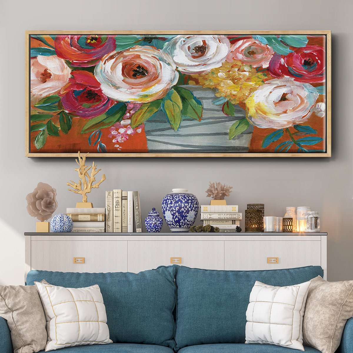 Color Burst I - Floater Framed Canvas Print