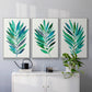 Palm Frond Flow I - Framed Premium Gallery Wrapped Canvas L Frame 3 Piece Set - Ready to Hang