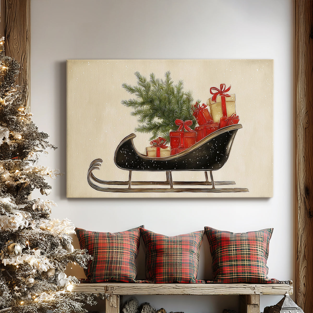 Eve of Golden Sleigh - Canvas Art Print