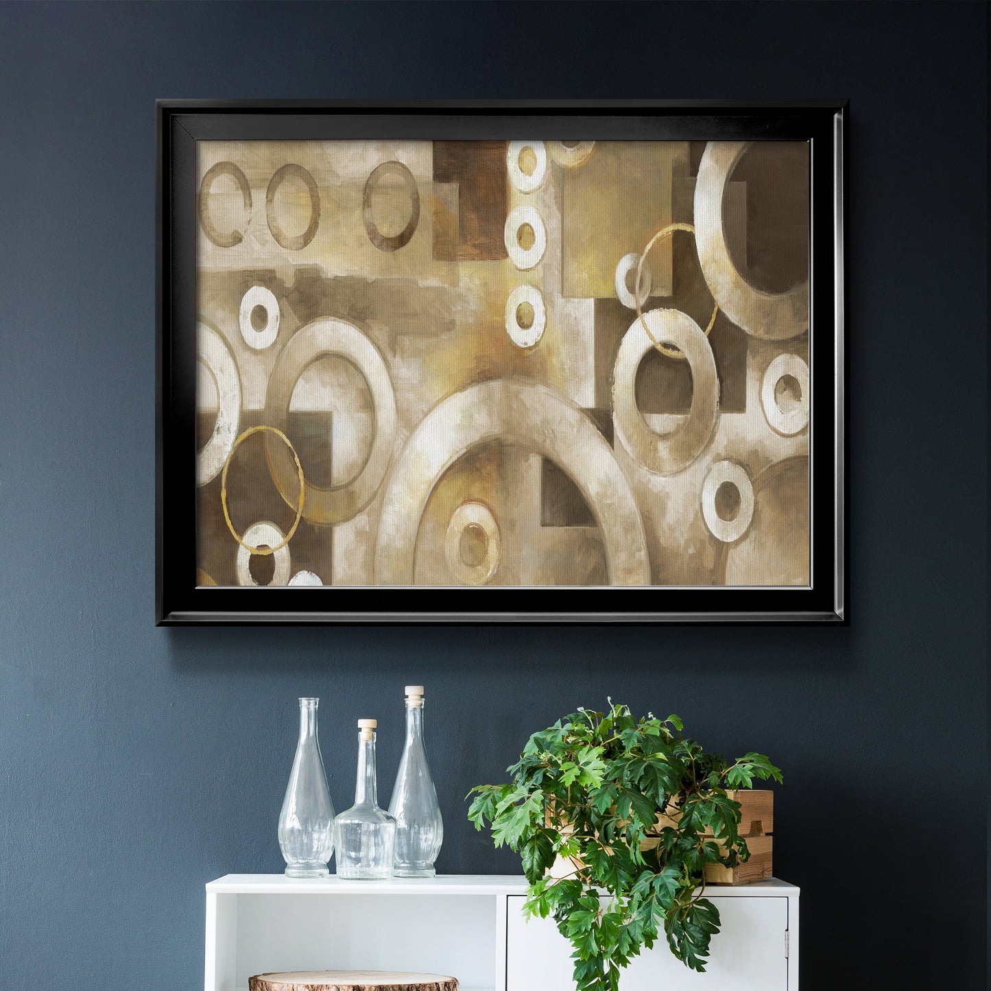 Neutral Motion - Modern Framed Canvas Print