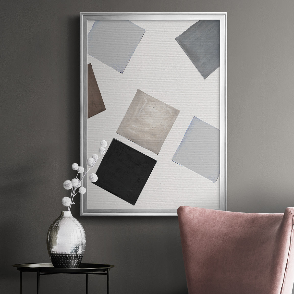 Block Encounter Revisit I - Modern Framed Canvas Print