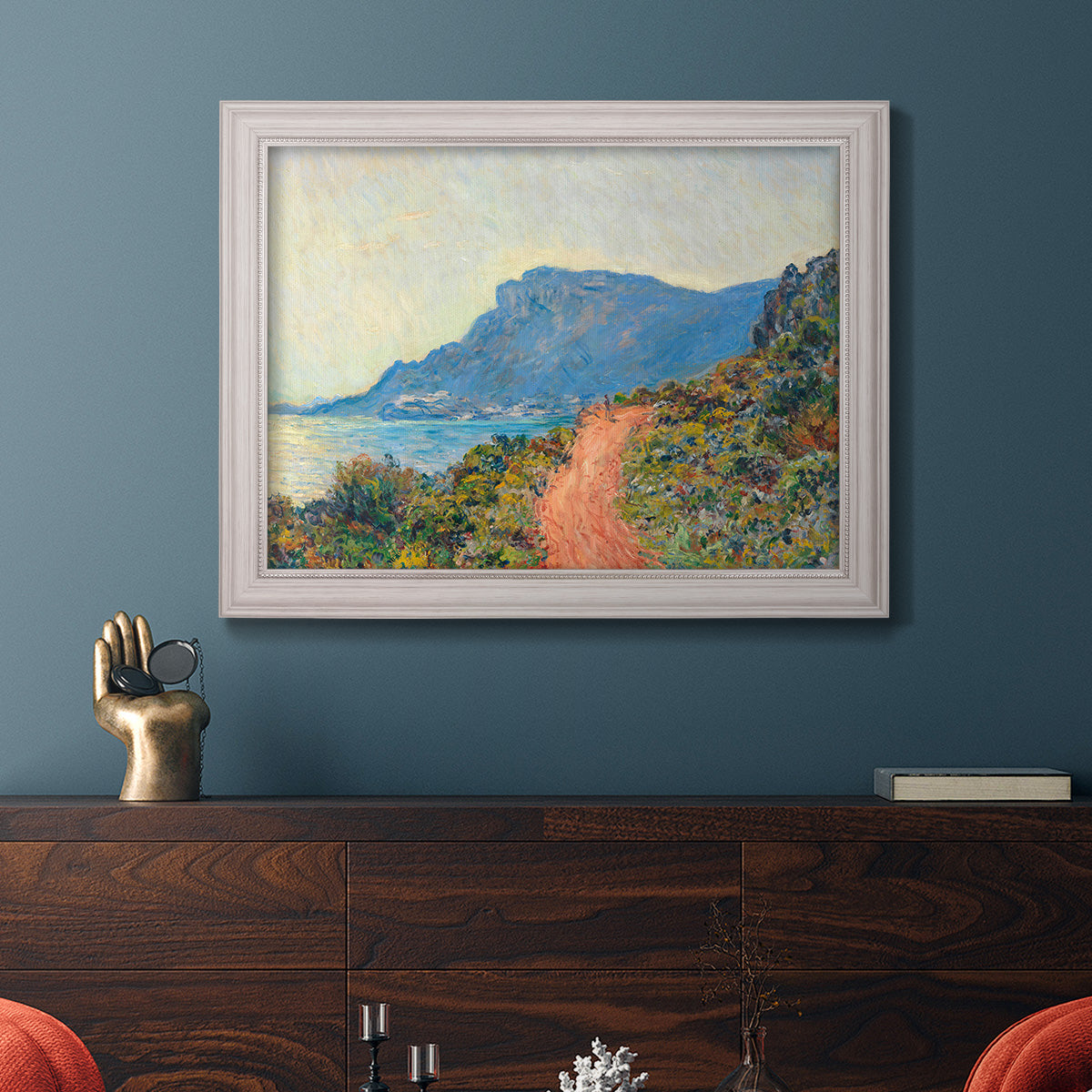 Affiche La Corniche près de Monaco Peinture - Ornate Framed Canvas Print