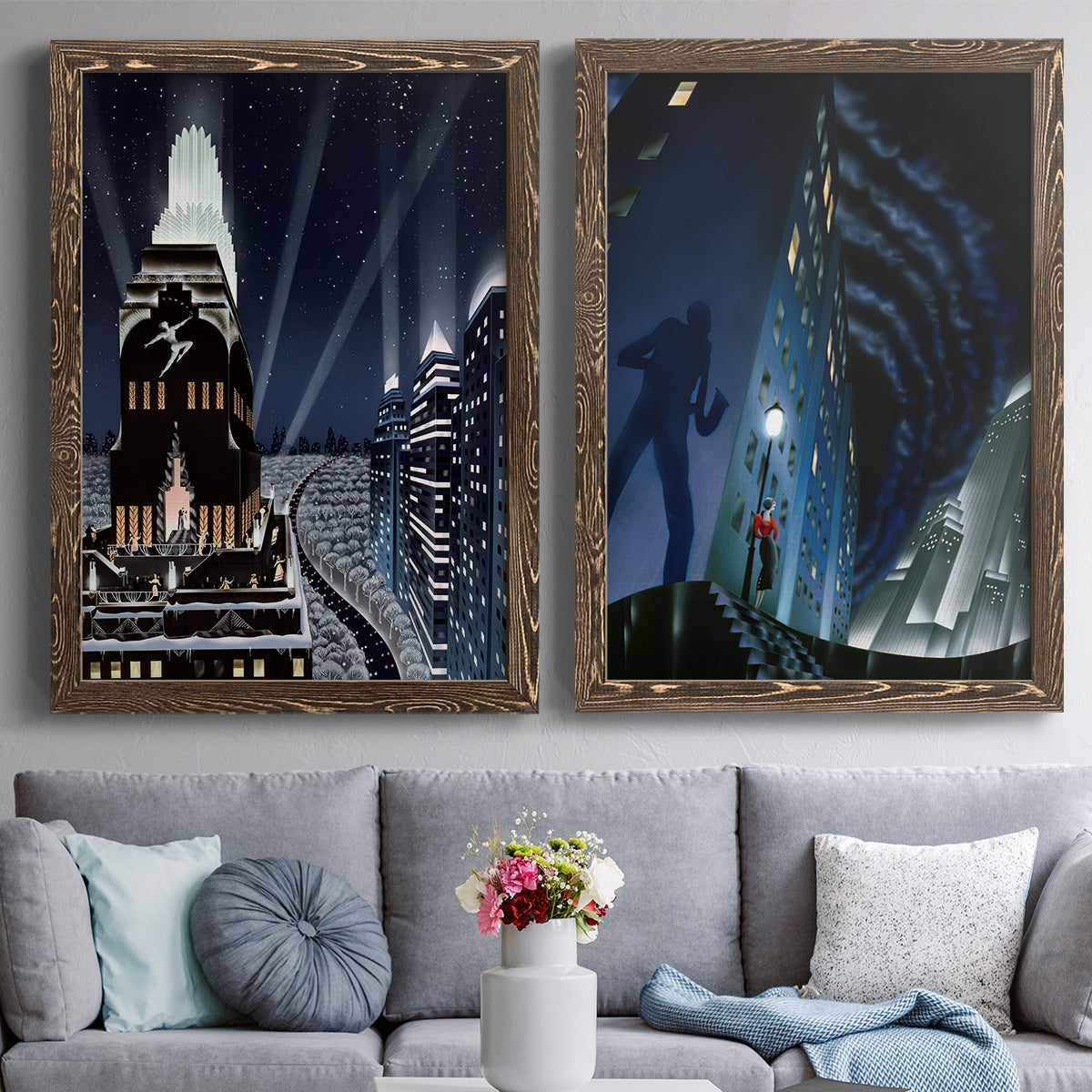 Rooftop Serenade - Premium Framed Canvas 2 Piece Set - Ready to Hang