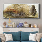 Gold on the Rise I  - Floater Framed Canvas Print