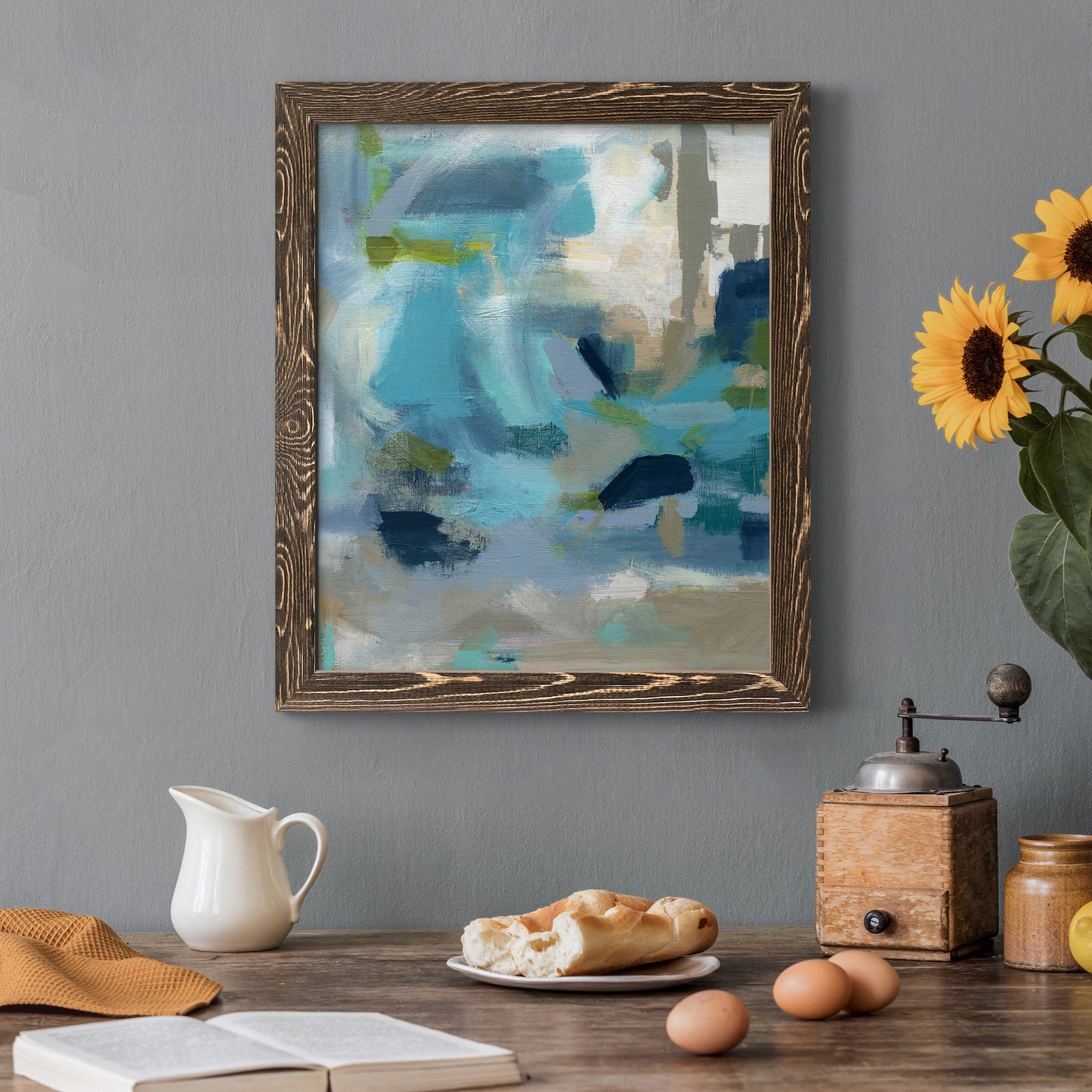 Circle the Beachfront - Barnwood Framed Canvas Print