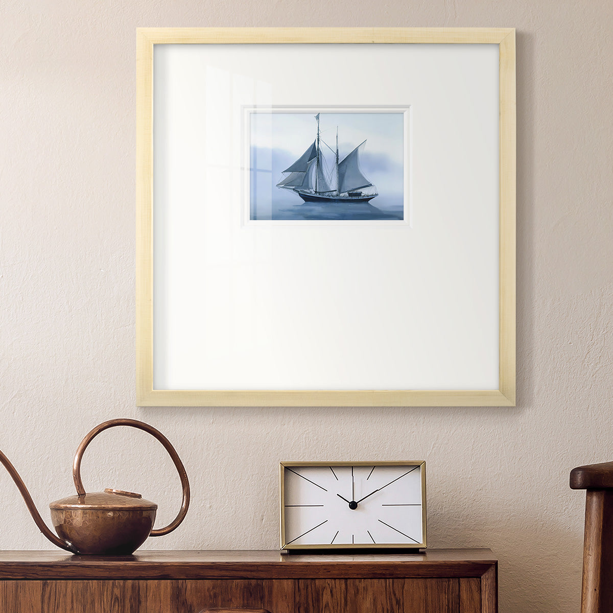 Misty Sail Premium Framed Print Double Matboard