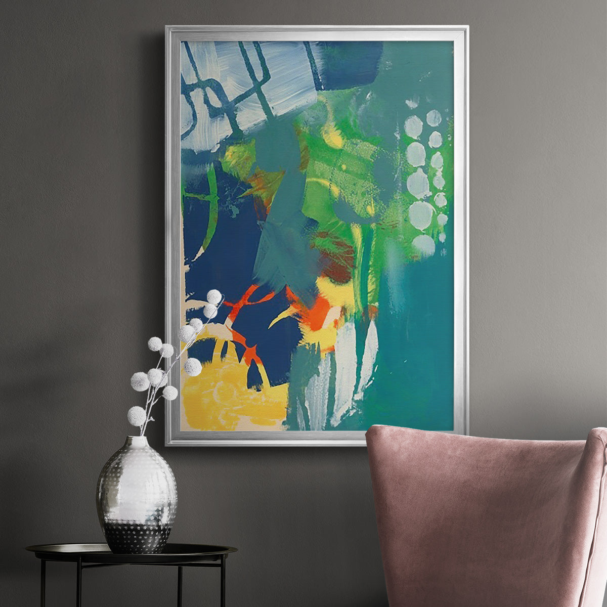 Tropical Graphics III - Modern Framed Canvas Print