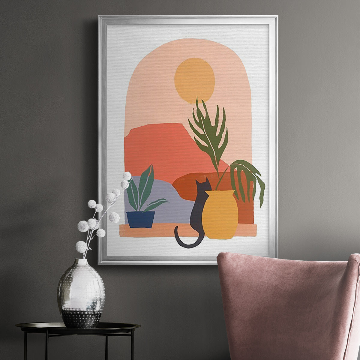 Paper Scene I - Modern Framed Canvas Print