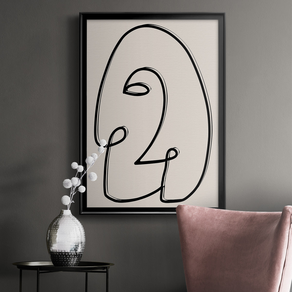 Face It II - Modern Framed Canvas Print