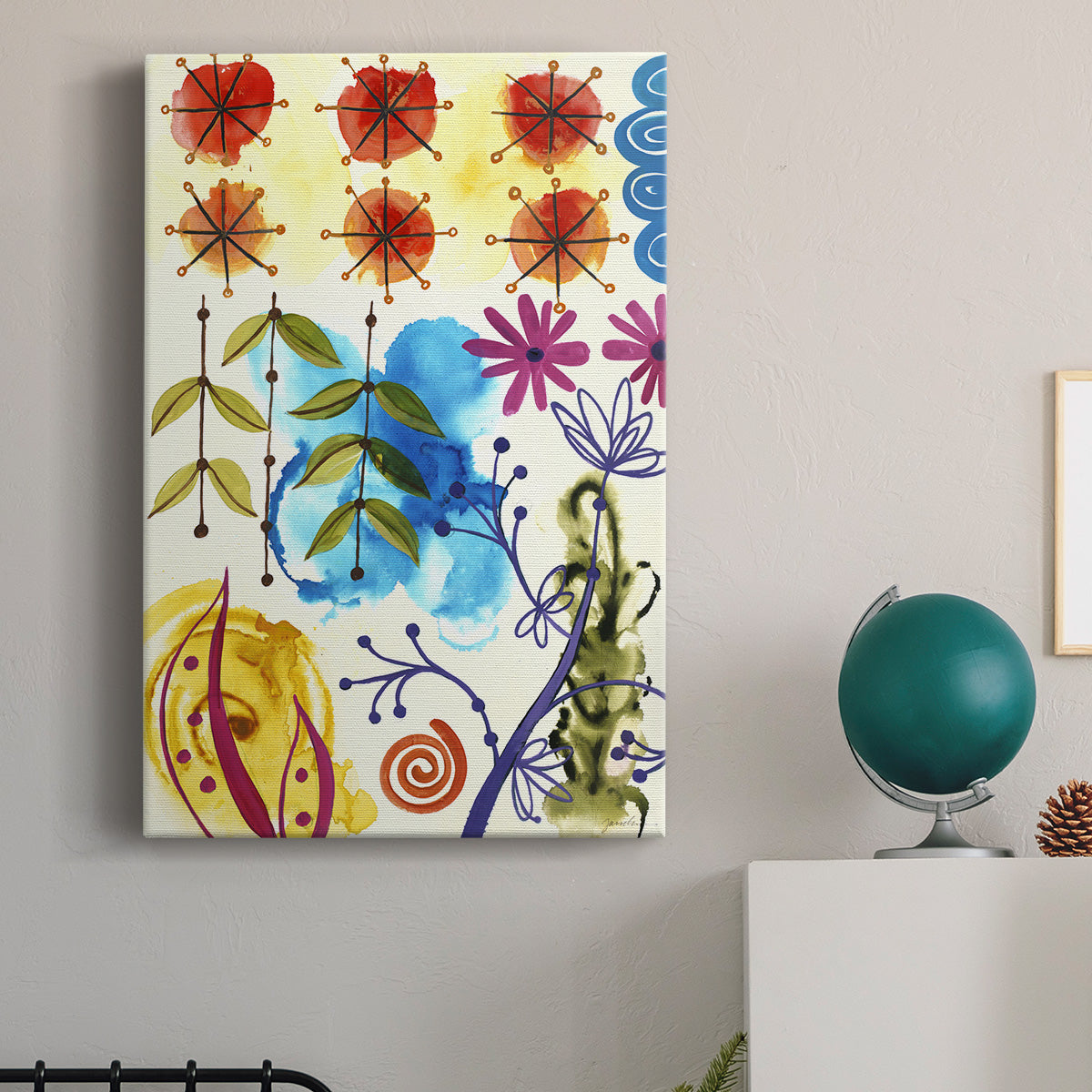 Flower Power II Premium Gallery Wrapped Canvas - Ready to Hang