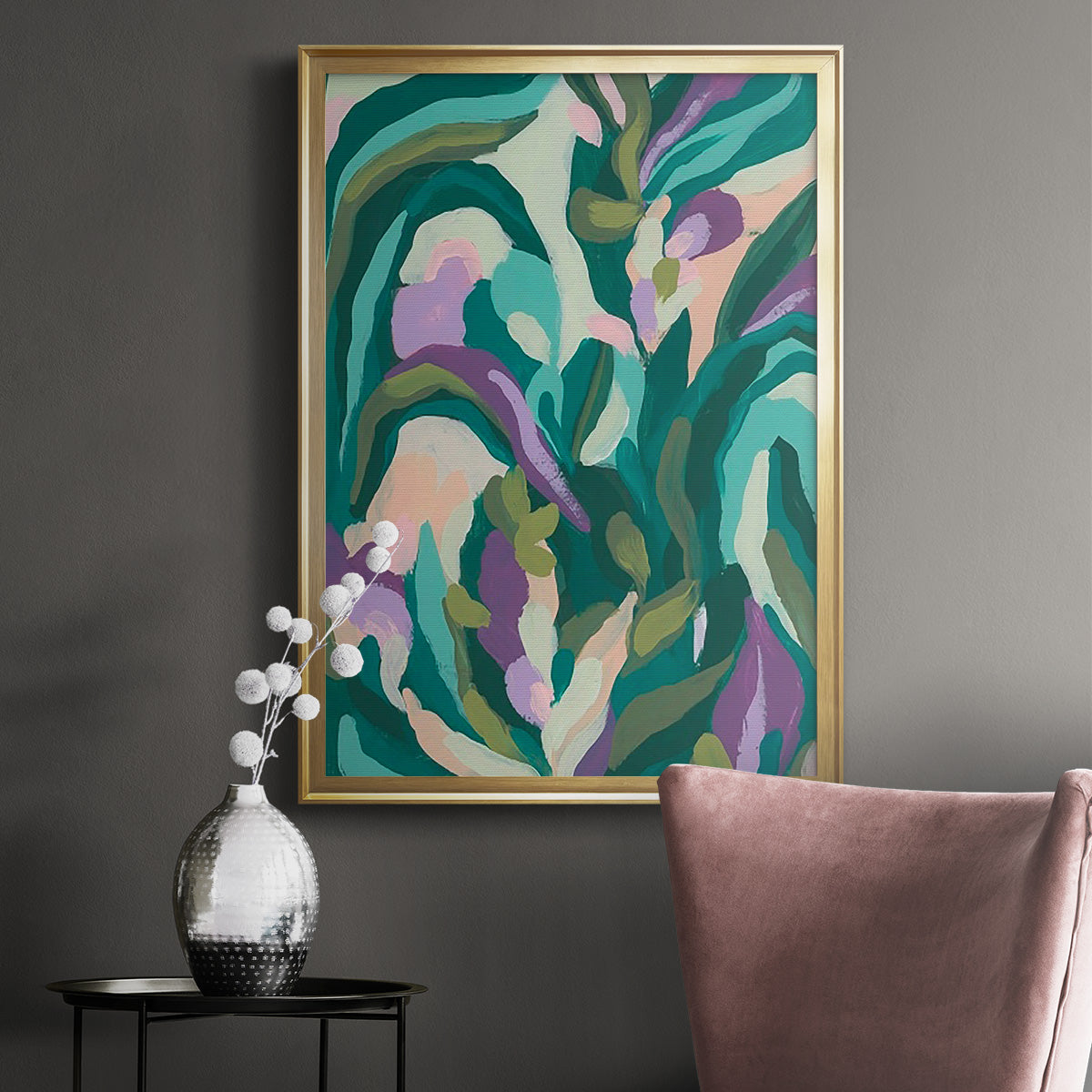 Jungle Wave I - Modern Framed Canvas Print