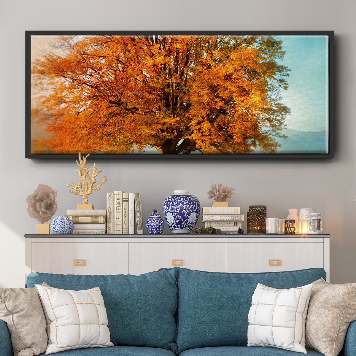 Autumn's Passion - Floater Framed Canvas Print