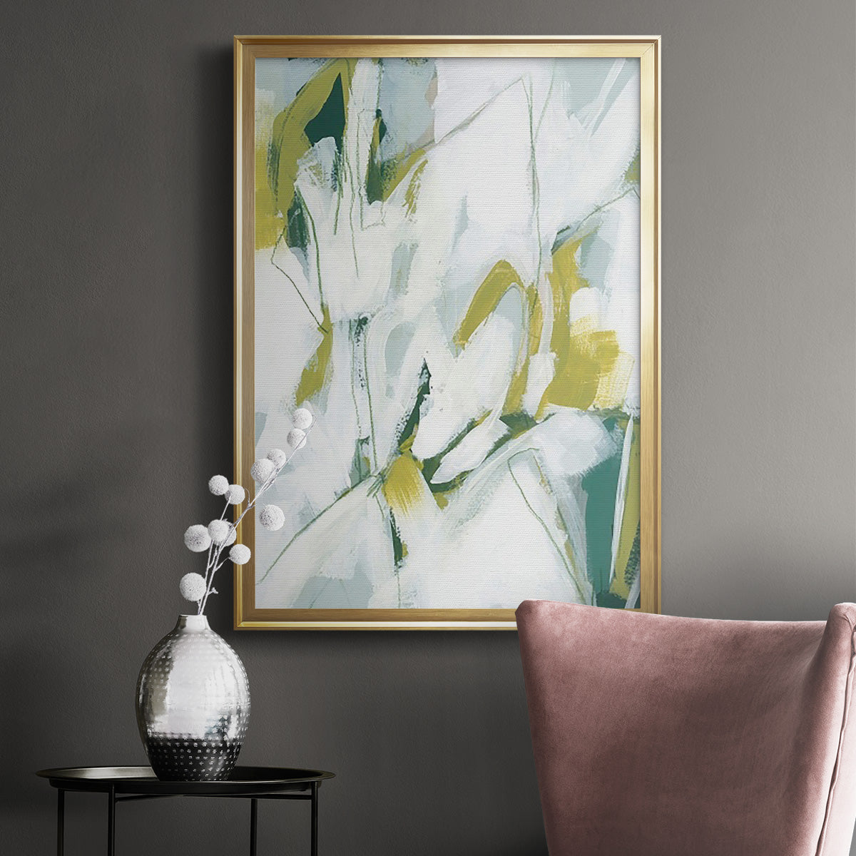 Emerald Ice II - Modern Framed Canvas Print