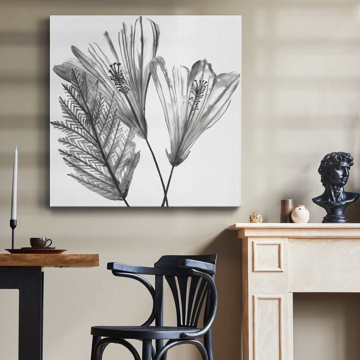 Floral Silhouette II - Canvas Art Print