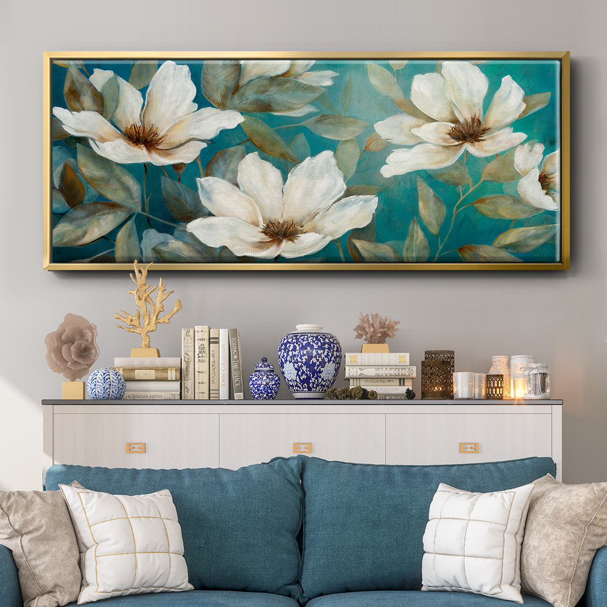 Shade of Blue - Floater Framed Canvas Print