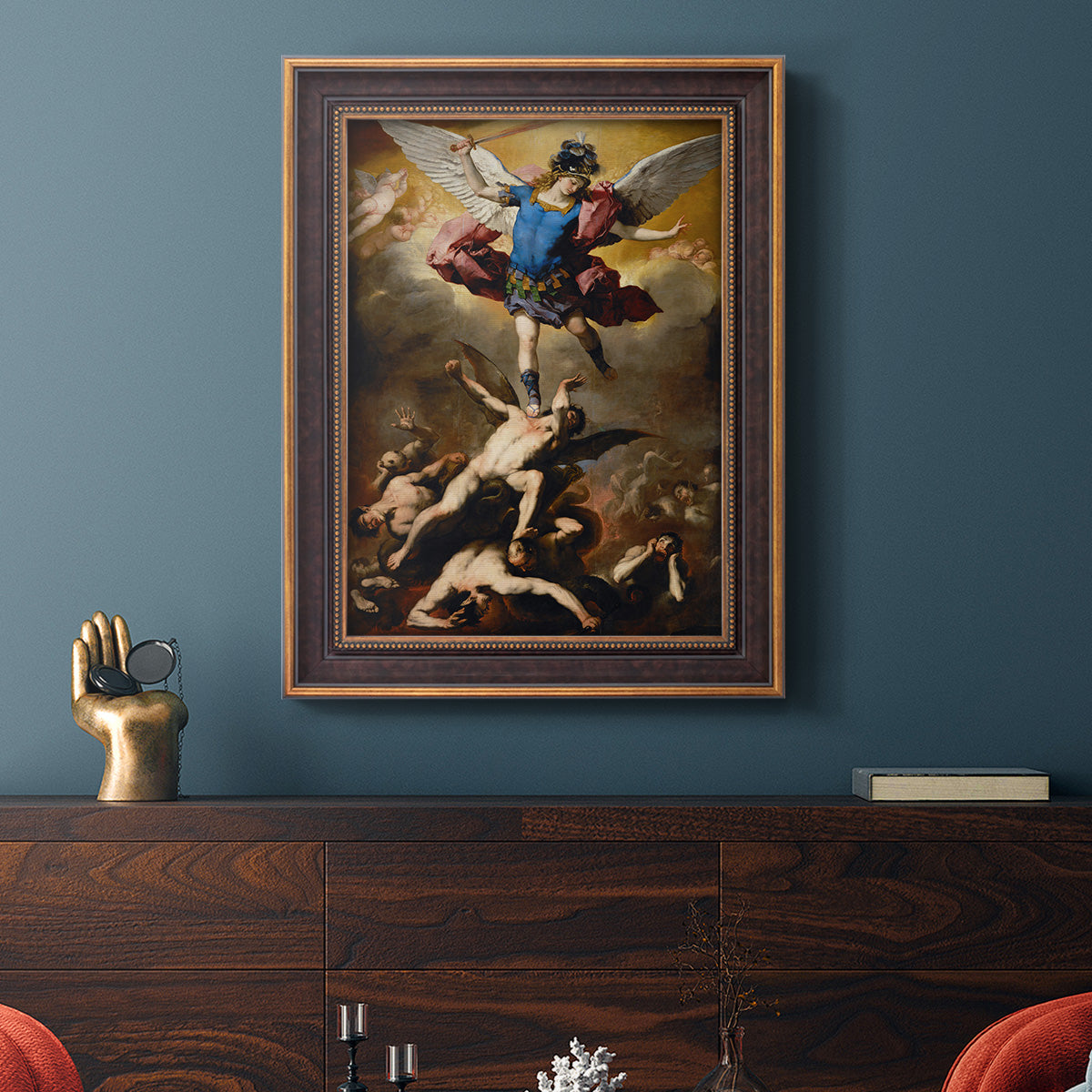 The Fall of the Rebel Angels - Ornate Framed Canvas Print