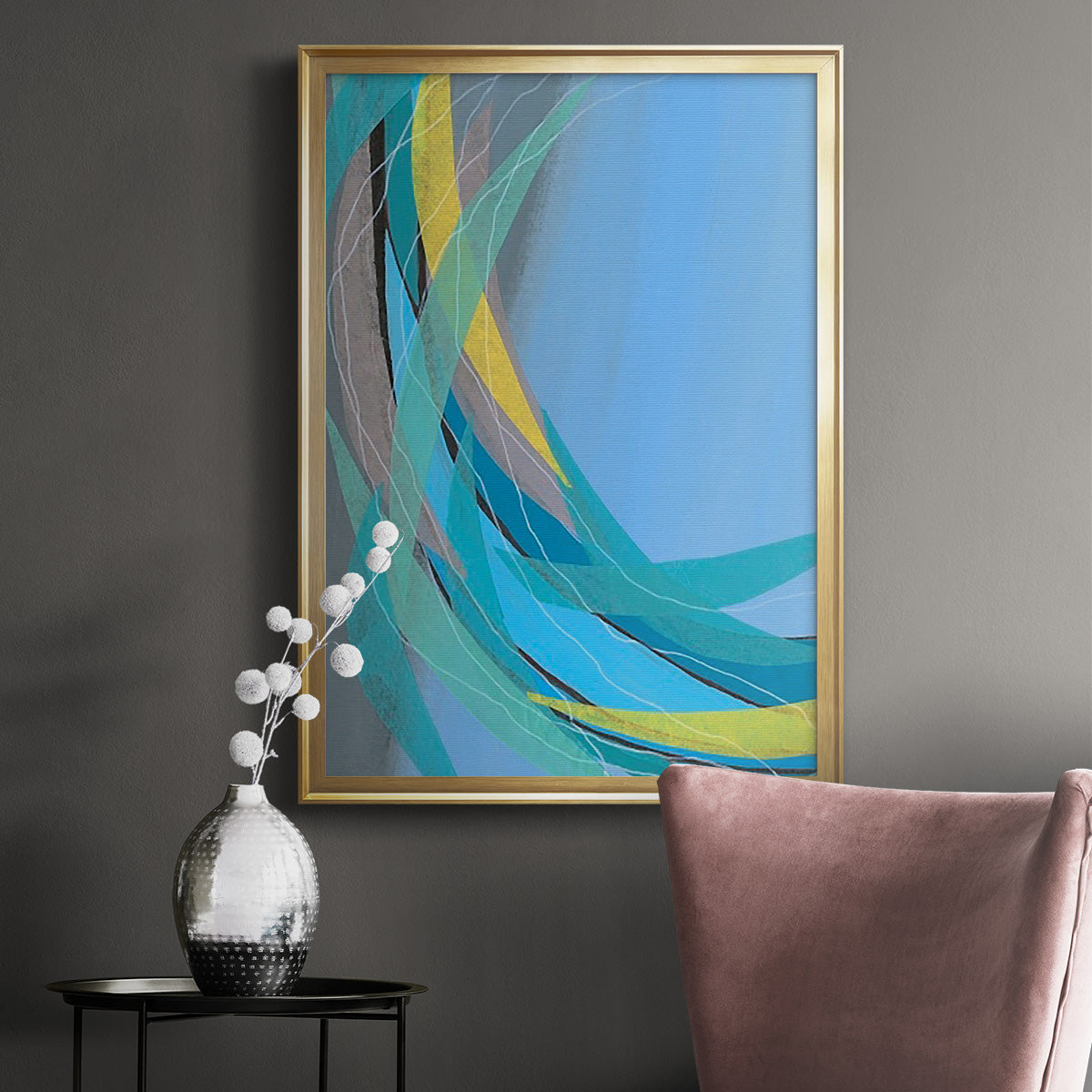 Circulating Flow I - Modern Framed Canvas Print