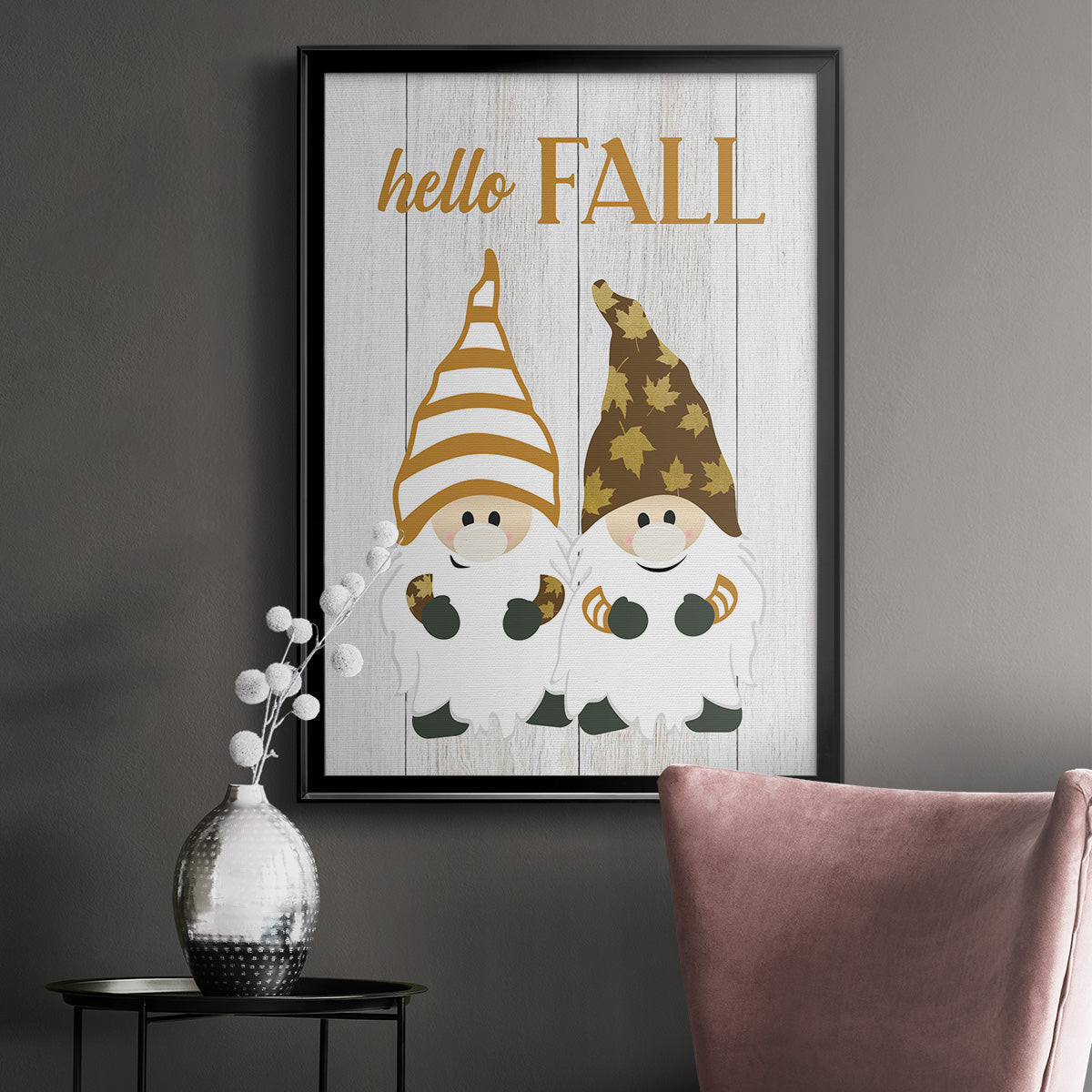 Harvest Gnomes - Modern Framed Canvas Print