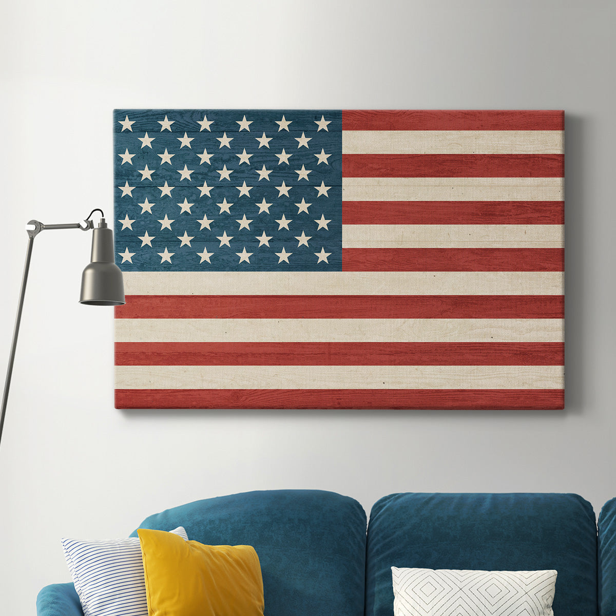 Rustic American Flag - Canvas Art Print