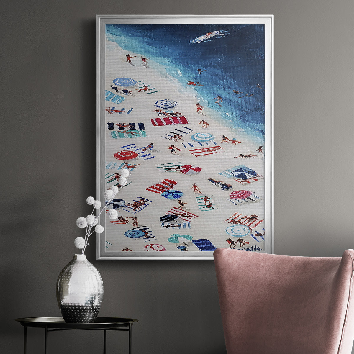 Break out Beach - Modern Framed Canvas Print