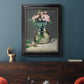 Moss Roses in a Vase - Ornate Framed Canvas Print