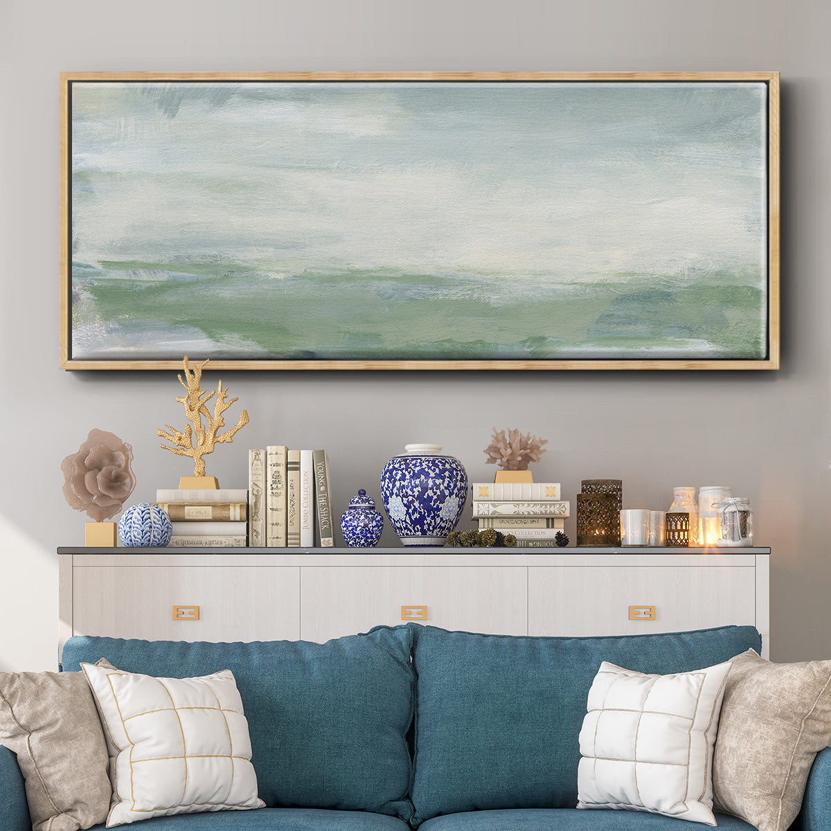 Coastal I - Floater Framed Canvas Print