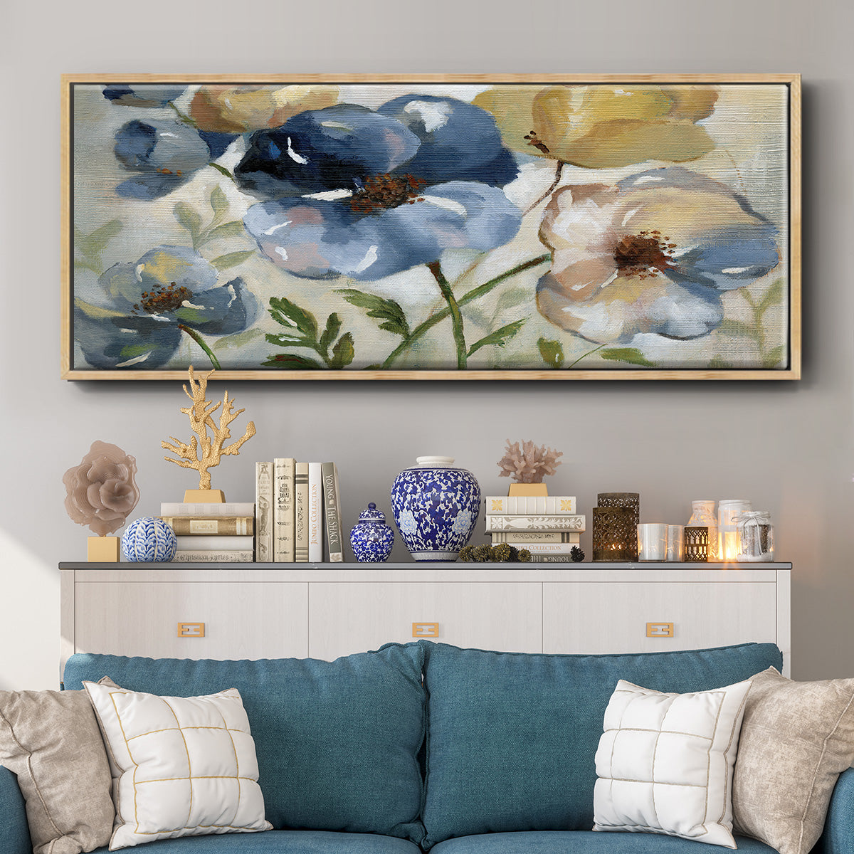 Winter Blooms - Floater Framed Canvas Print