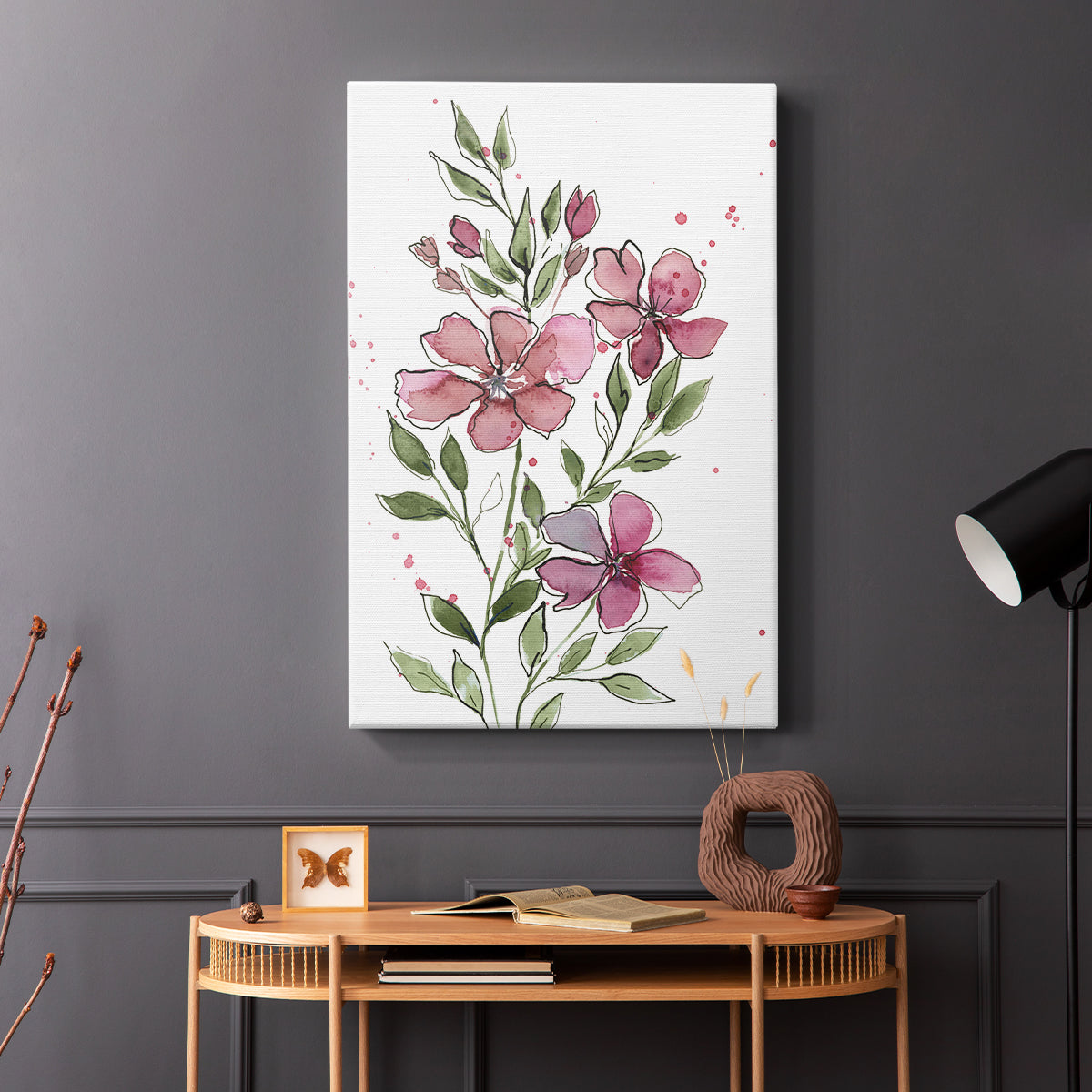 Watercolor Floral Stems I - Canvas Art Print