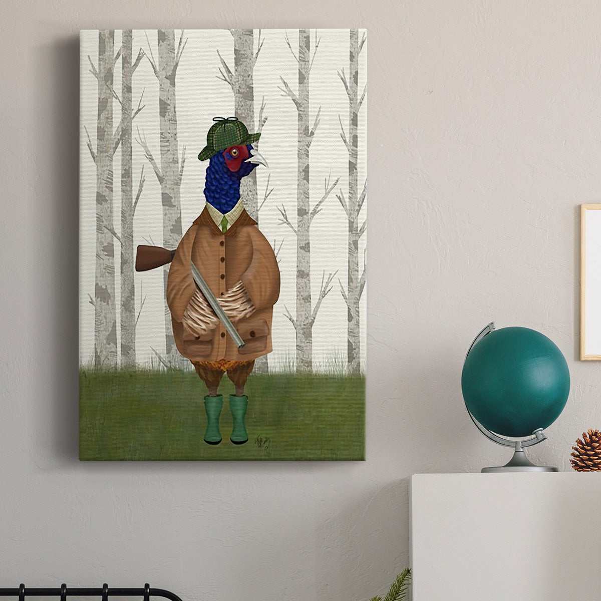 Pheasant Shooting Party 3 Premium Gallery Wrapped Canvas - Ready to Hang