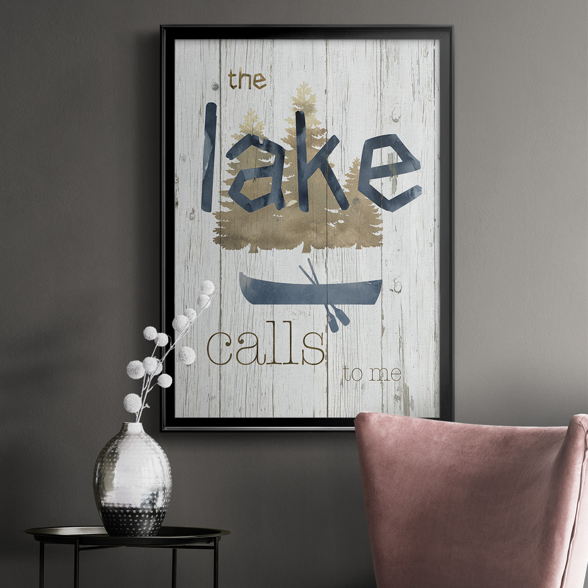 Lake Calls Me - Modern Framed Canvas Print