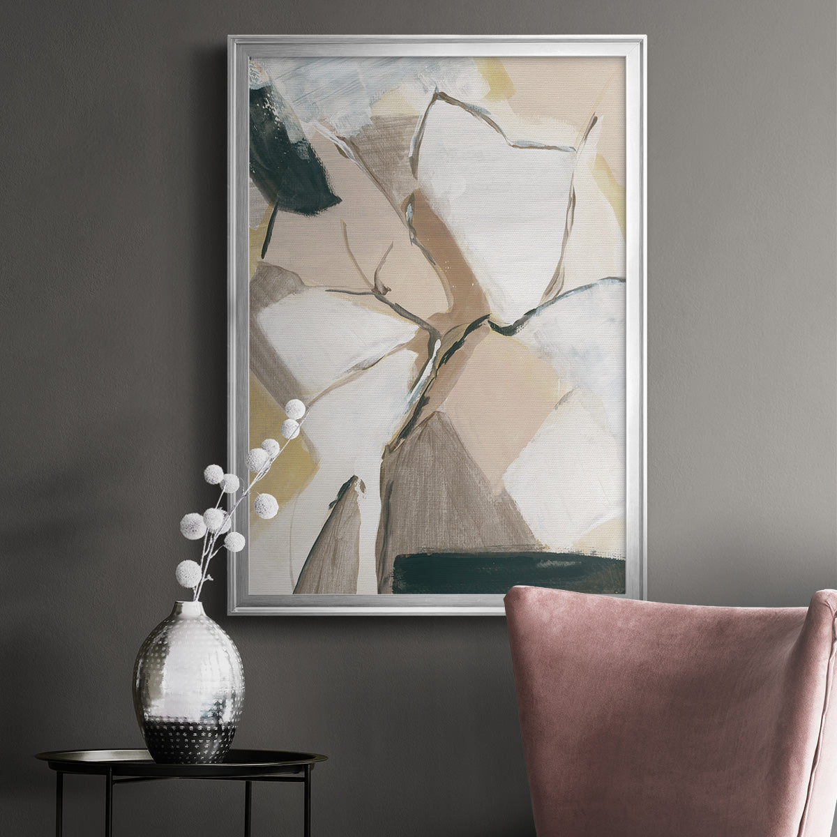 Marble Lines I - Modern Framed Canvas Print
