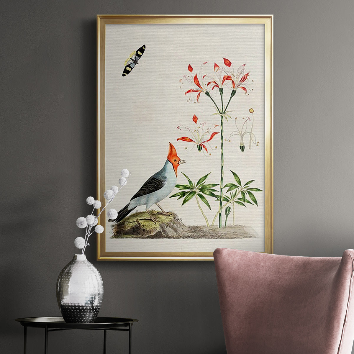 Bird in Habitat I - Modern Framed Canvas Print