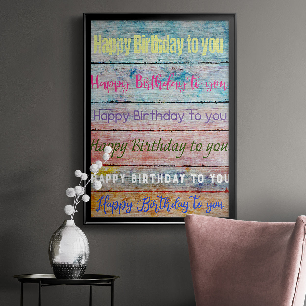 Birthday Song - Modern Framed Canvas Print