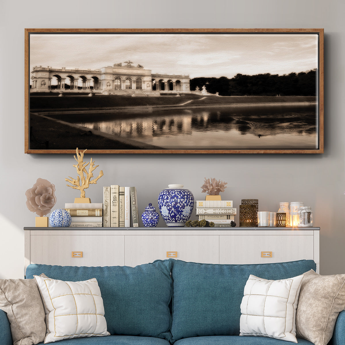 Gloriette Schonbrunn - Floater Framed Canvas Print