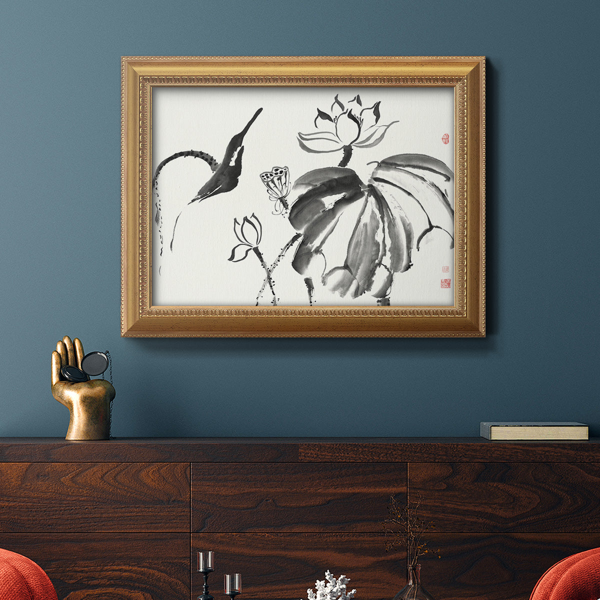 Lotus Study I Premium Framed Canvas- Ready to Hang