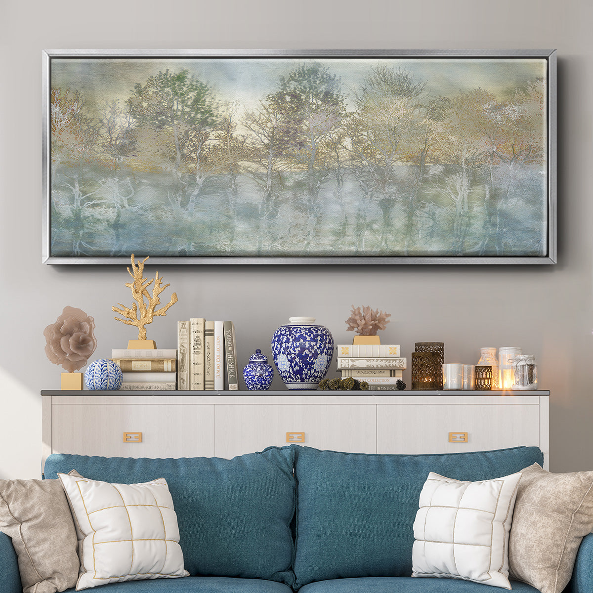 River Reflection - Floater Framed Canvas Print