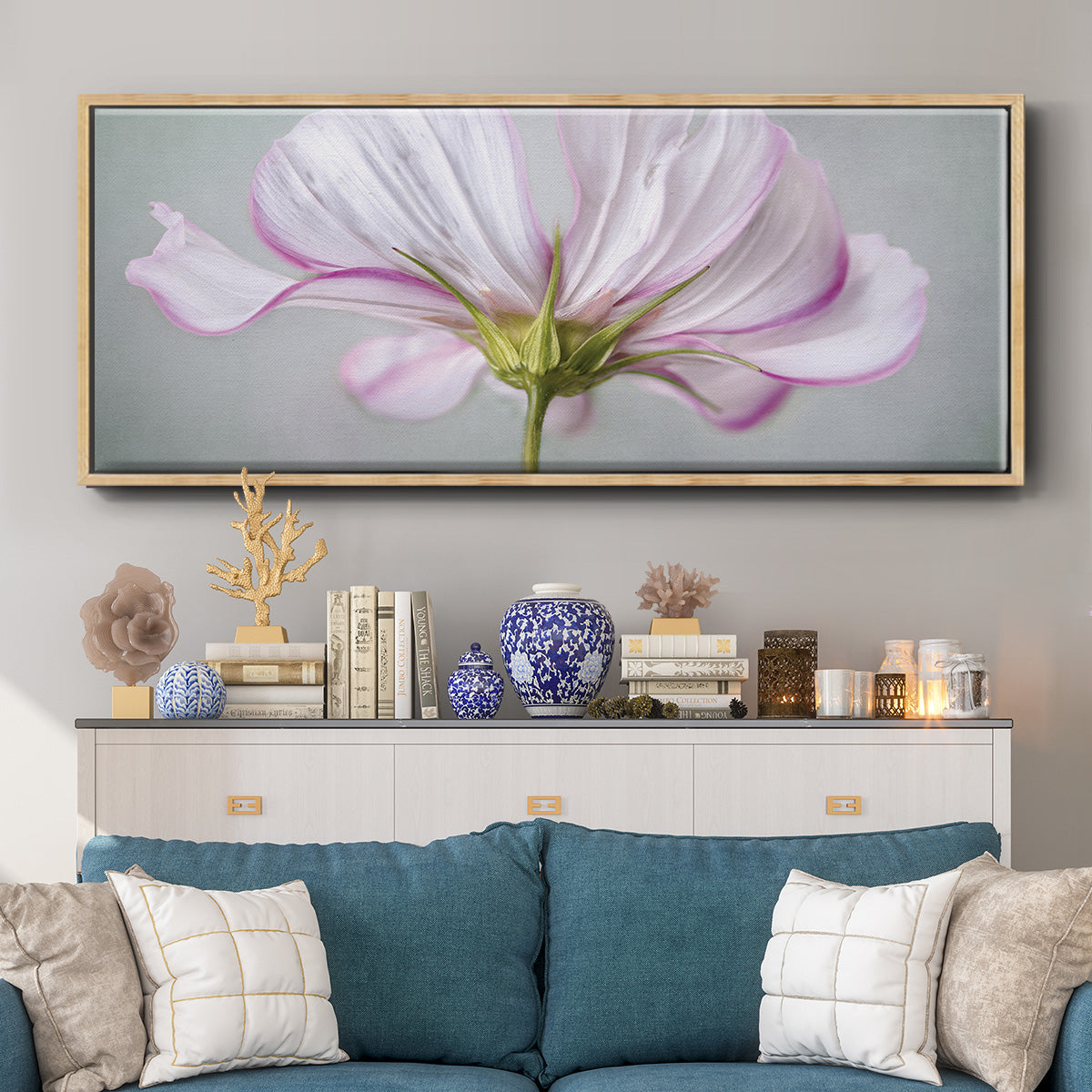 Textured Floral - Floater Framed Canvas Print
