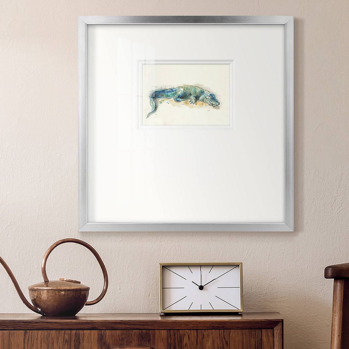 Alligator- Premium Framed Print Double Matboard